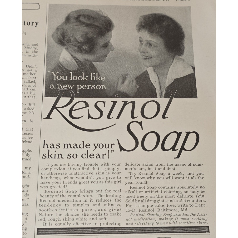 1916 Resinol Soap Advertisement‎ Print You Look Like a New Person